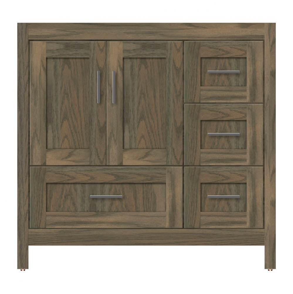 36 X 21 X 34.5 Alki Essence Vanity Shaker Dusky Oak Rh