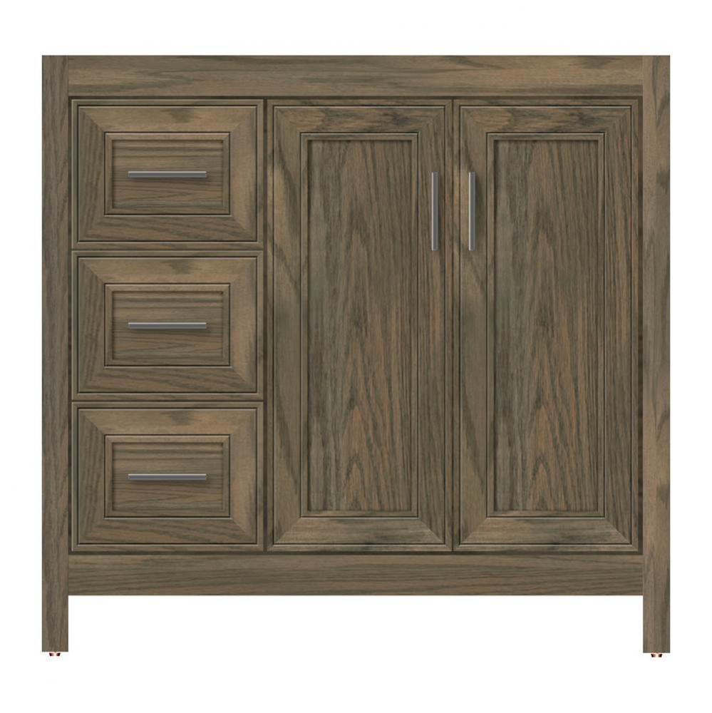 36 X 18.5 X 34.5 Alki View Vanity Deco Miter Dusky Oak Lh