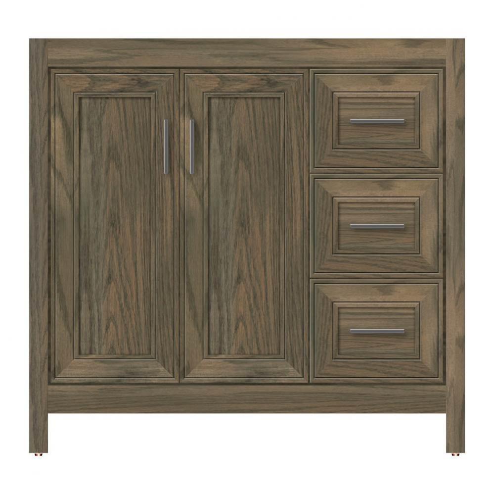 36 X 21 X 34.5 Alki View Vanity Deco Miter Dusky Oak Rh