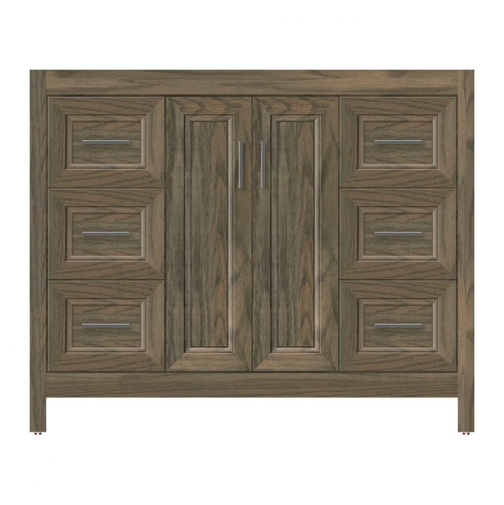 42 X 18.5 X 34.5 Alki View Vanity Ogee Miter Dusky Oak Sb