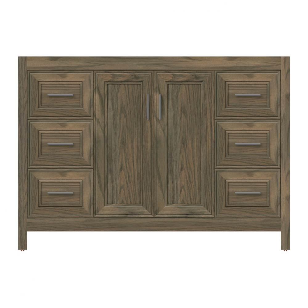 48 X 18.5 X 34.5 Alki View Vanity Deco Miter Dusky Oak Sb