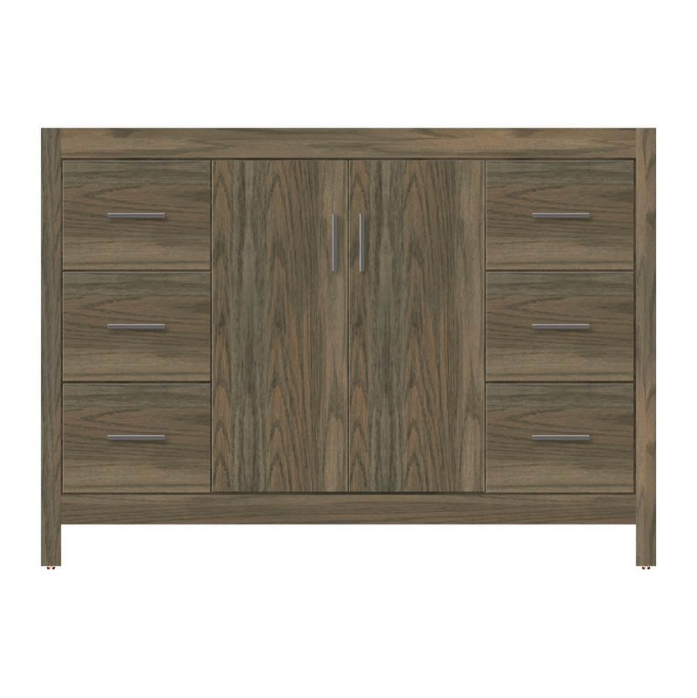 48 X 18.5 X 34.5 Alki View Vanity Tiered Miter Dusky Oak Sb