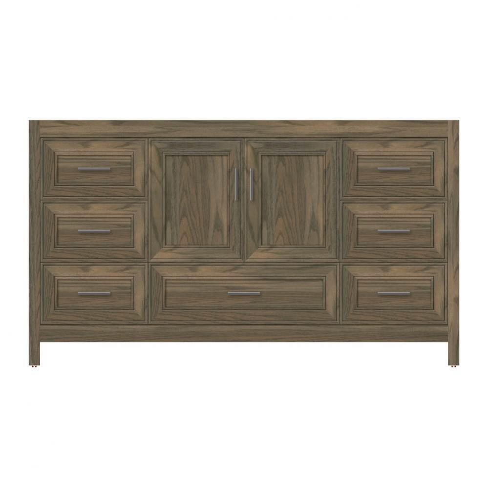 60 X 21 X 34.5 Alki Essence Vanity Deco Miter Dusky Oak Sb