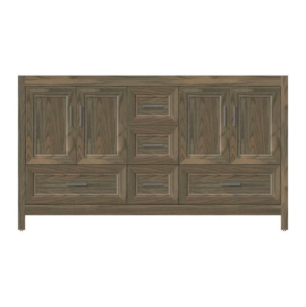 60 X 18.5 X 34.5 Alki Essence Vanity Ogee Miter Dusky Oak Db