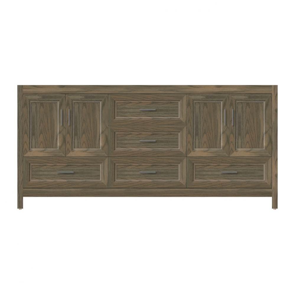 72 X 21 X 34.5 Alki Essence Vanity Ogee Miter Dusky Oak Db