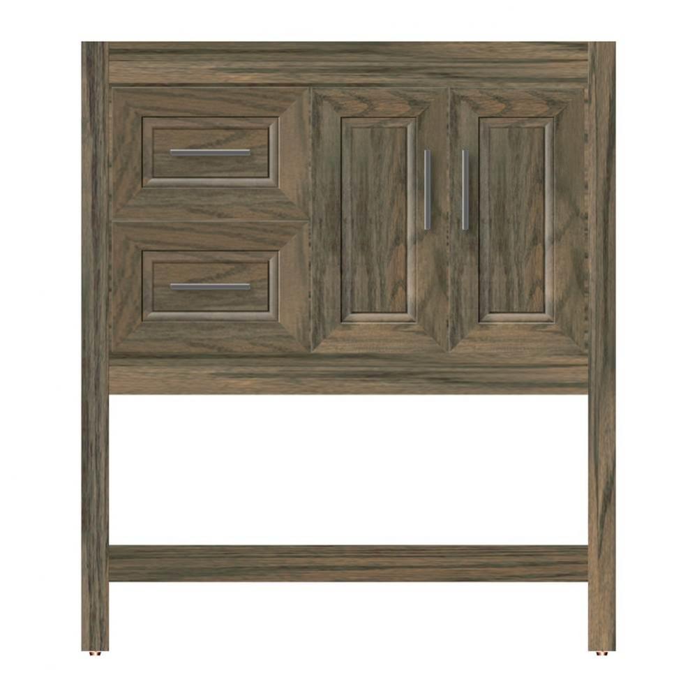 30 X 21 X 34.5 Alki Spa Vanity Ogee Miter Dusky Oak Lh