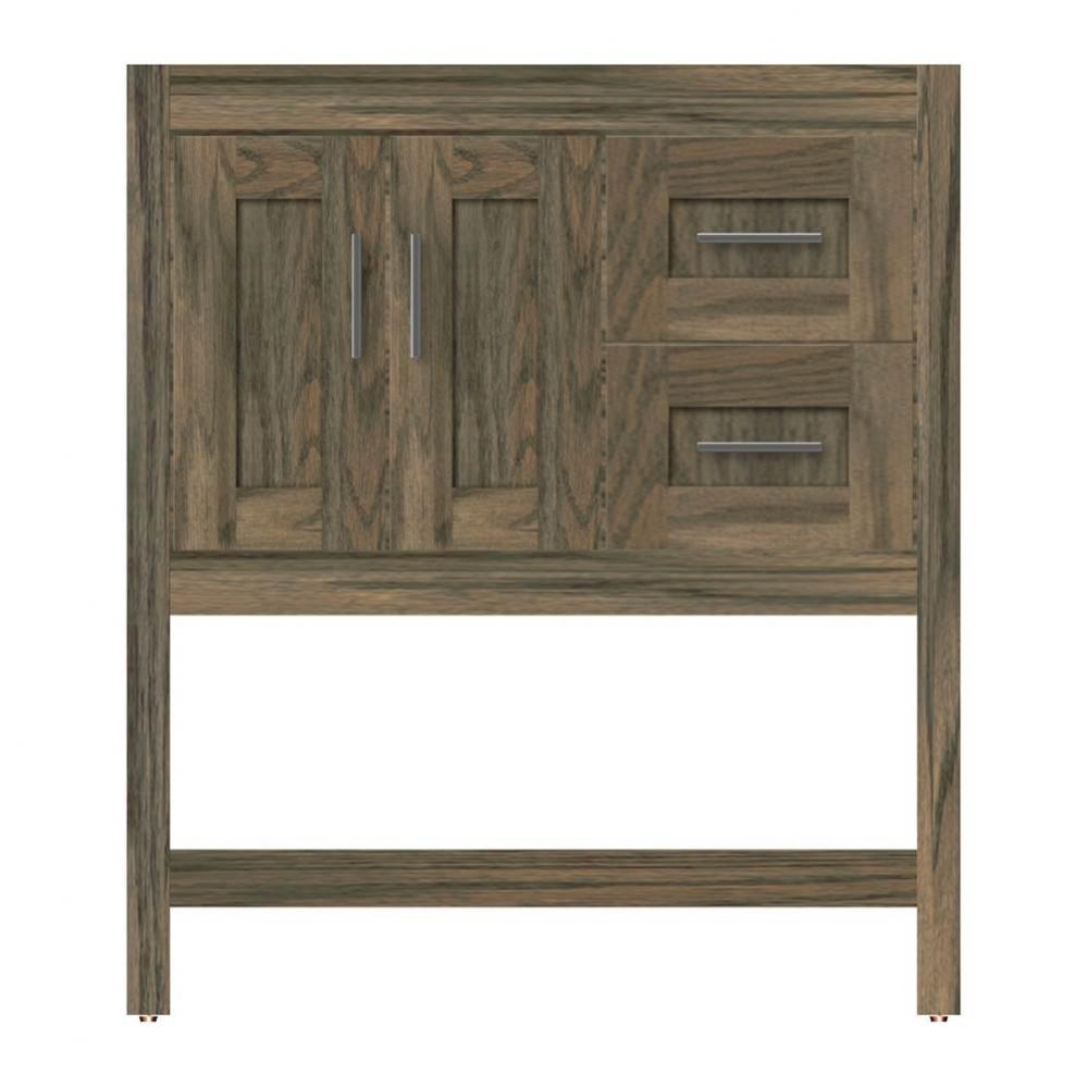 30 X 21 X 34.5 Alki Spa Vanity Shaker Dusky Oak Rh