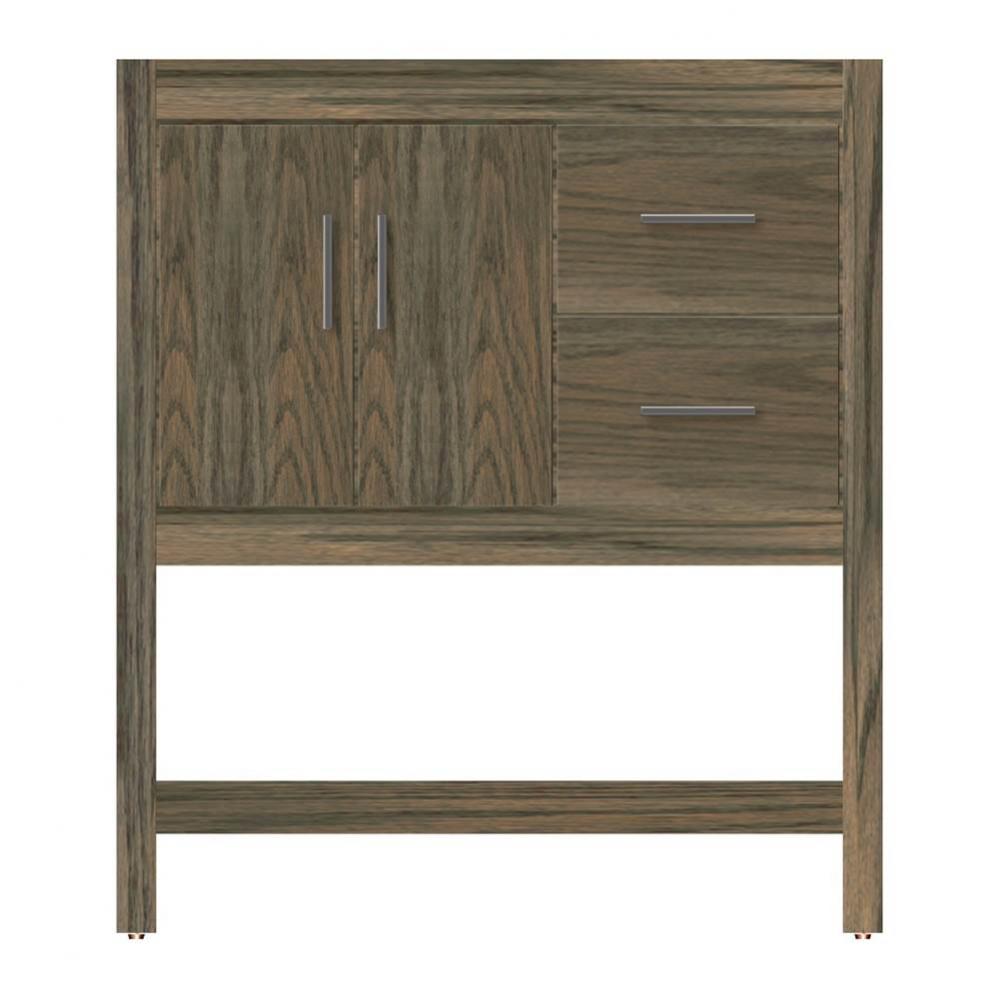 30 X 18.5 X 34.5 Alki Spa Vanity Tiered Miter Dusky Oak Rh