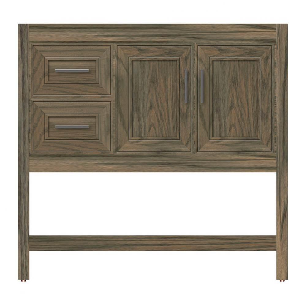 36 X 21 X 34.5 Alki Spa Vanity Deco Miter Dusky Oak Lh