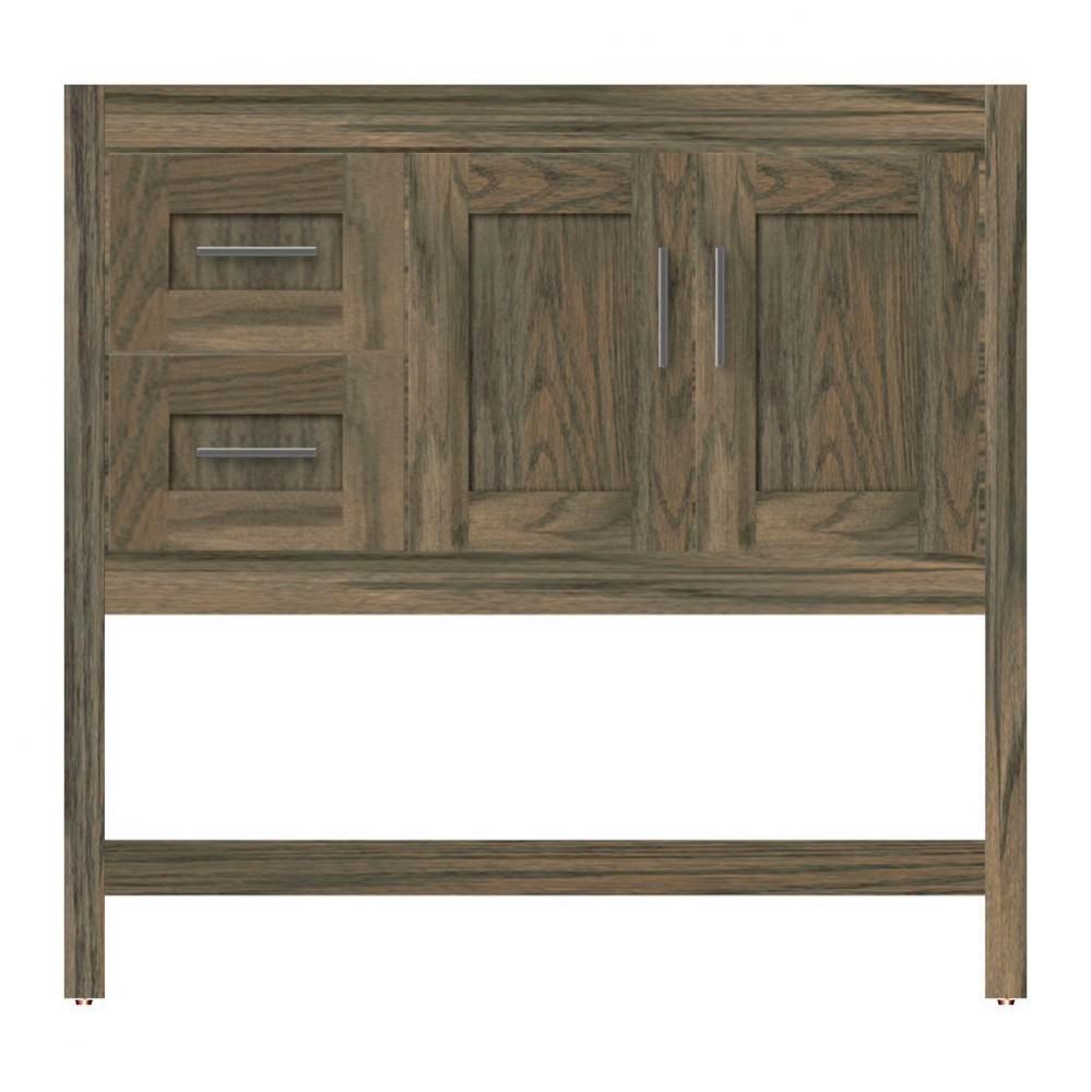 36 X 18.5 X 34.5 Alki Spa Vanity Shaker Dusky Oak Lh