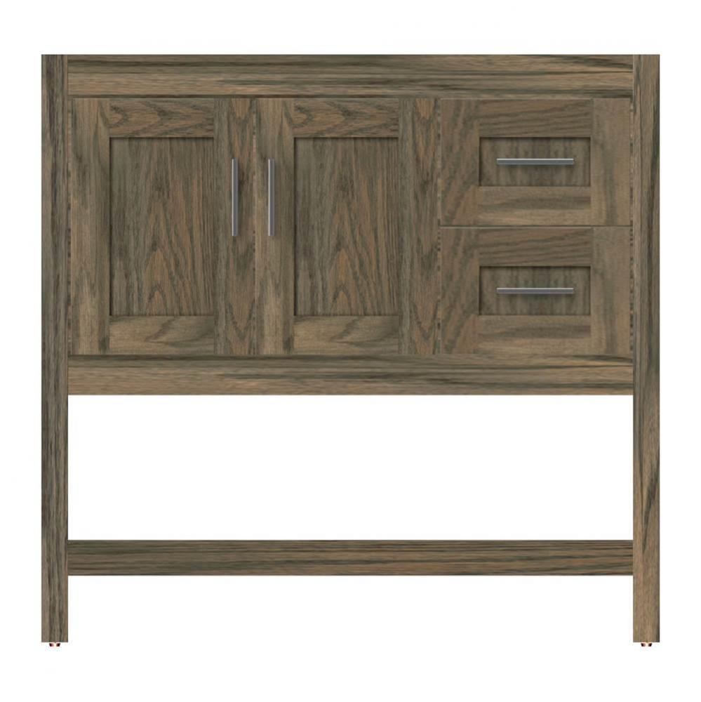 36 X 18.5 X 34.5 Alki Spa Vanity Shaker Dusky Oak Rh