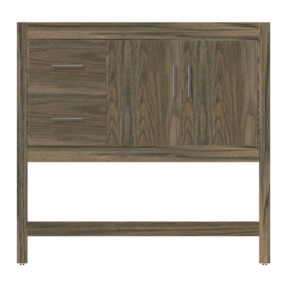 36 X 18.5 X 34.5 Alki Spa Vanity Tiered Miter Dusky Oak Lh