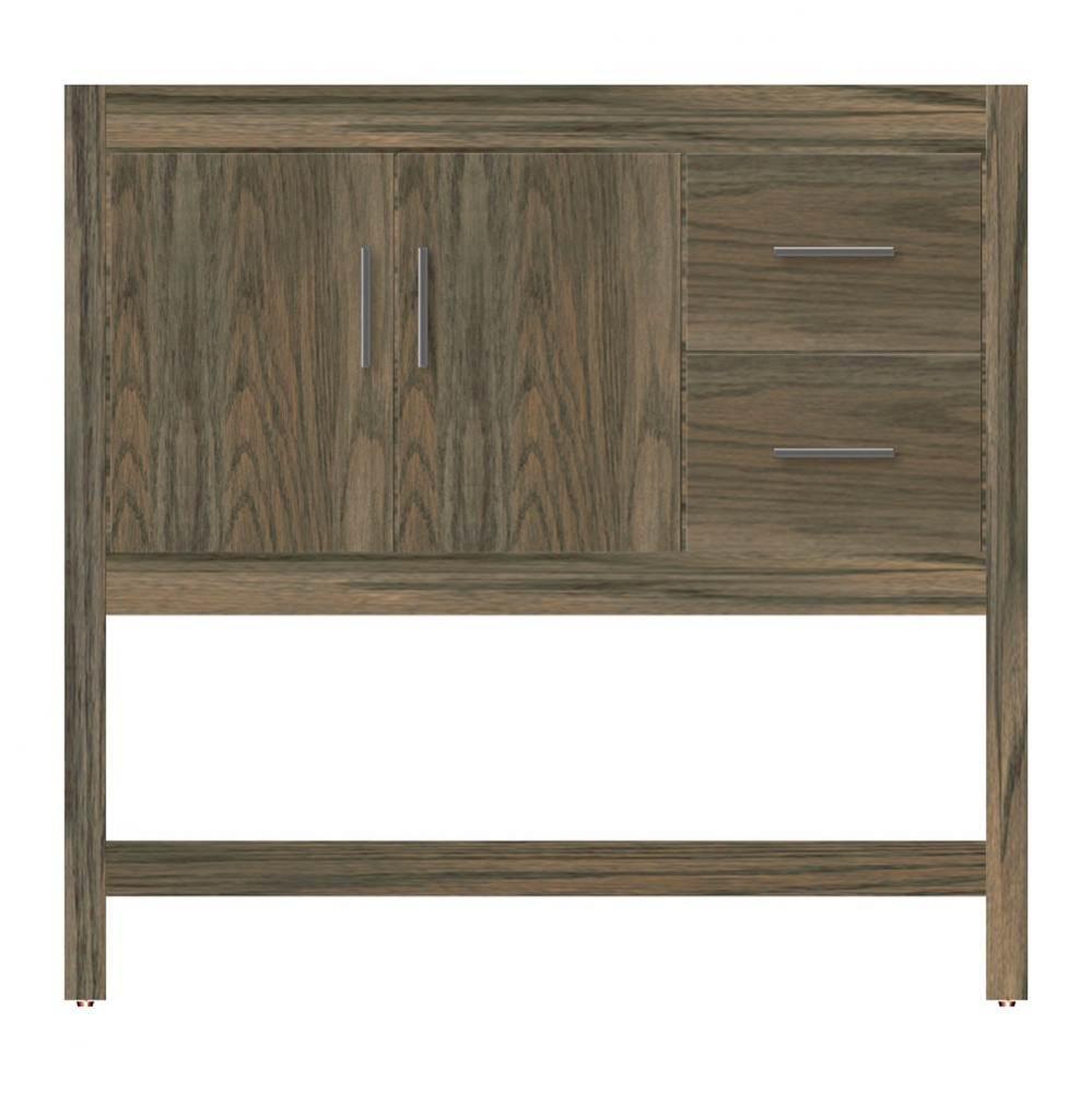 36 X 21 X 34.5 Alki Spa Vanity Tiered Miter Dusky Oak Rh