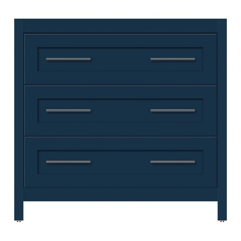 36 X 18.5 X 34.5 Belltown Vanity Shaker Lapis Night 3 Drw