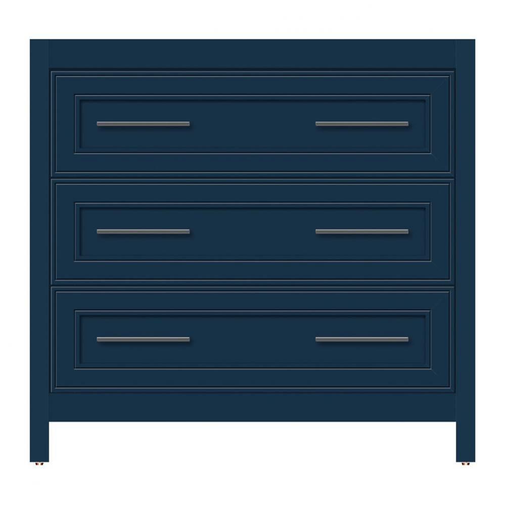 36 X 21 X 34.5 Belltown Vanity Deco Miter Lapis Night 3 Drw