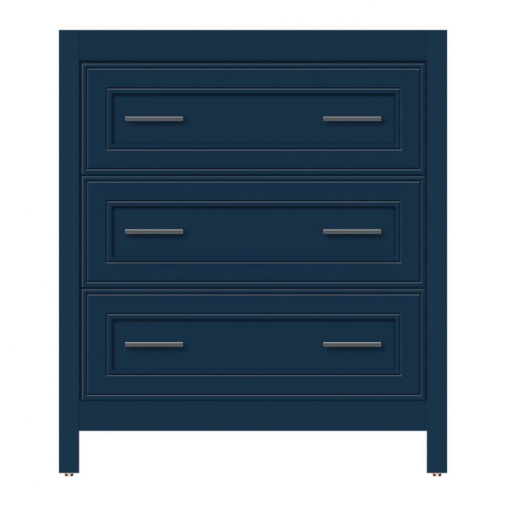 30 X 21 X 34.5 Belltown Vanity Deco Miter Lapis Night 3 Drw