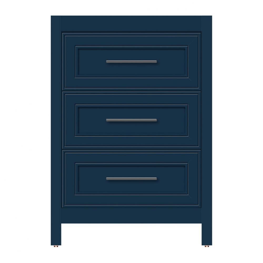 24 X 18.5 X 34.5 Belltown Vanity Deco Miter Lapis Night 3 Drw