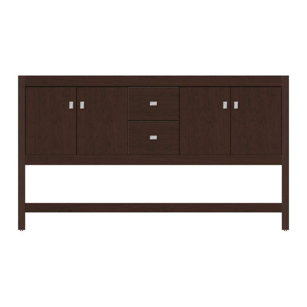 60 X 18.5 X 34.5 Alki Spa Vanity Tiered Miter Choc Cherry Db