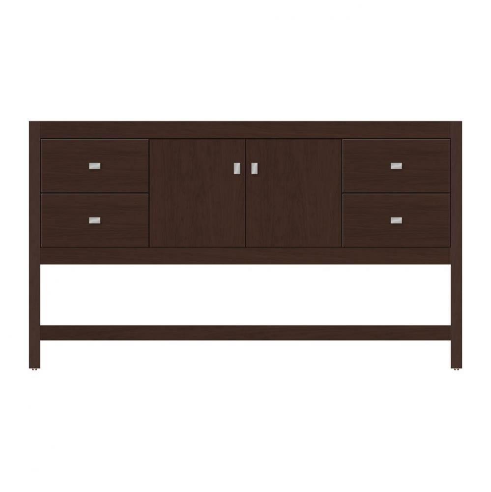 60 X 18.5 X 34.5 Alki Spa Vanity Tiered Miter Choc Cherry Sb