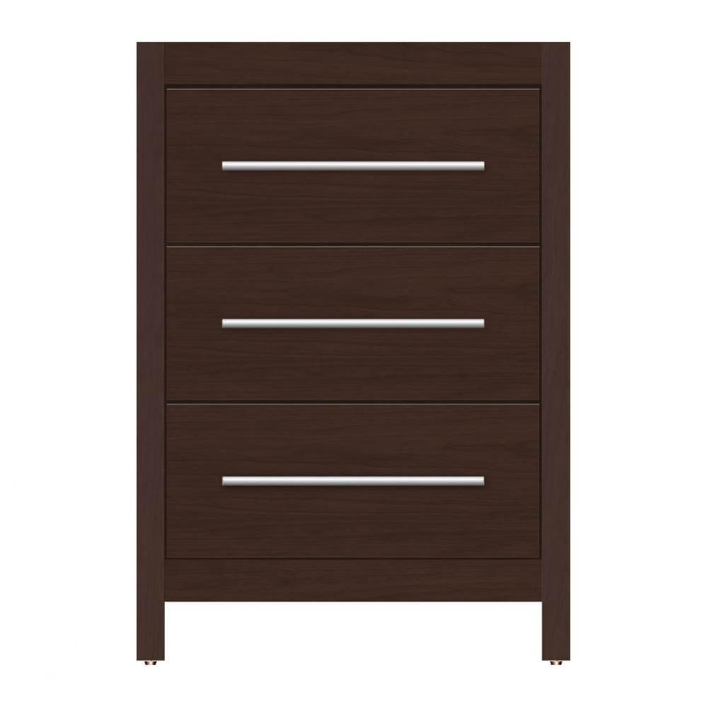 24 X 21 X 34.5 Belltown Vanity Tiered Miter Choc Cherry 3 Drw