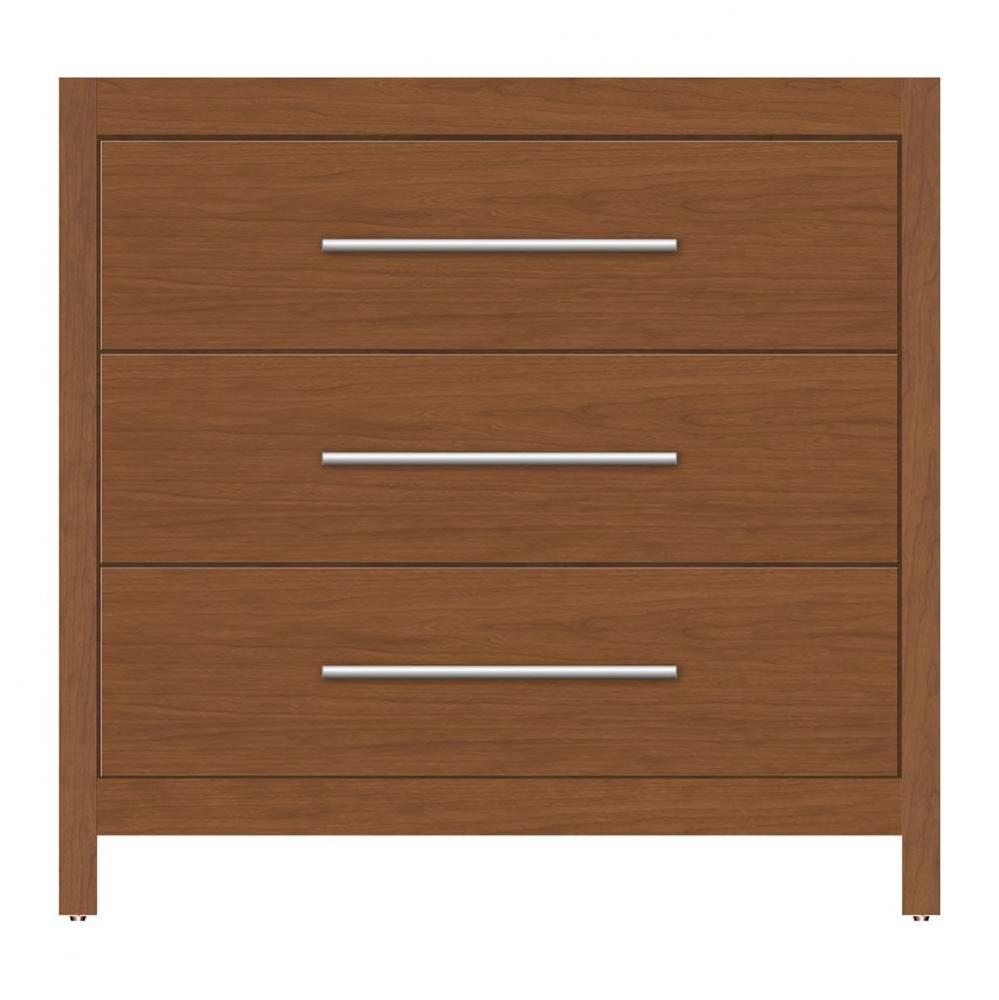36 X 21 X 34.5 Belltown Vanity Tiered Miter Cinn Cherry 3 Drw