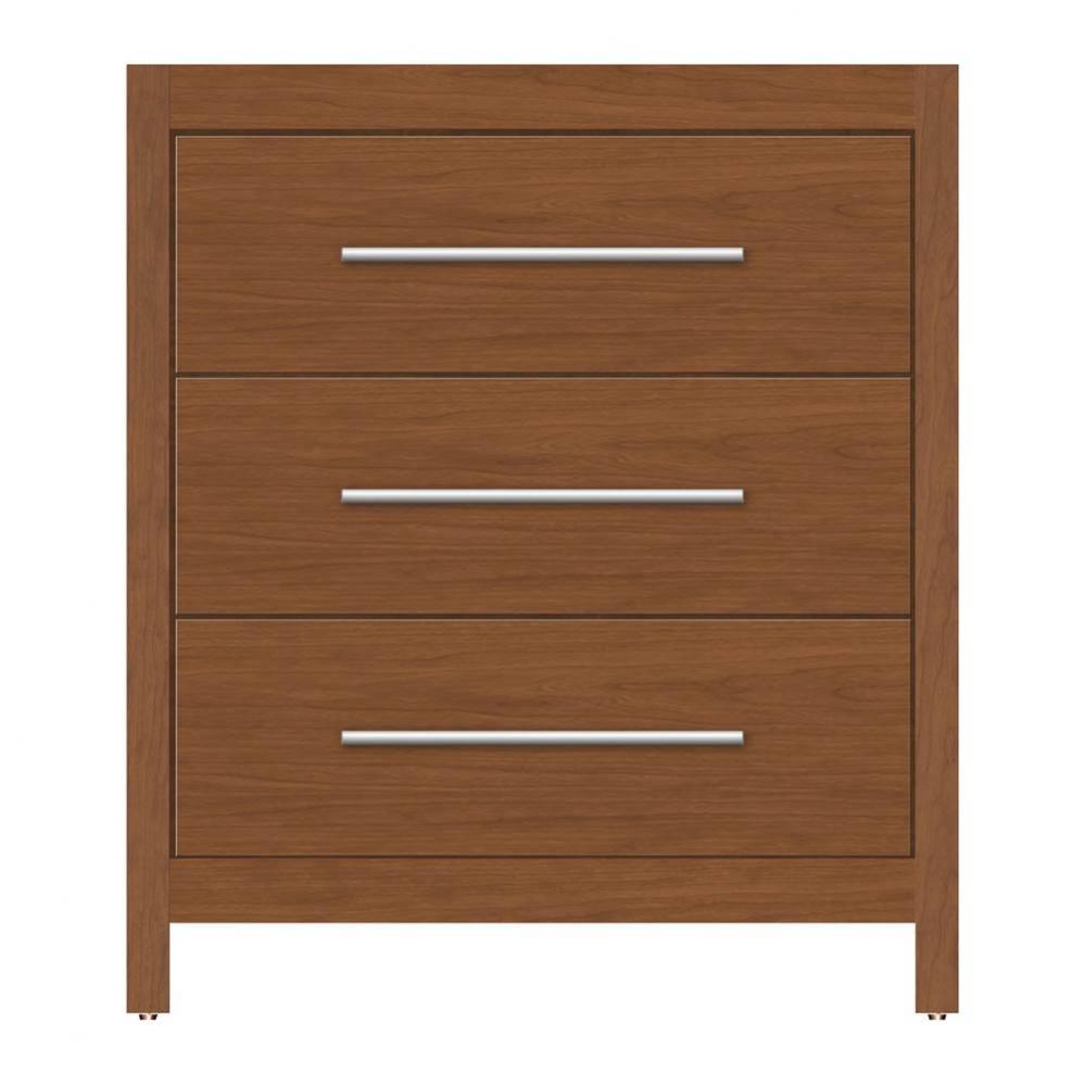 30 X 21 X 34.5 Belltown Vanity Tiered Miter Cinn Cherry 3 Drw