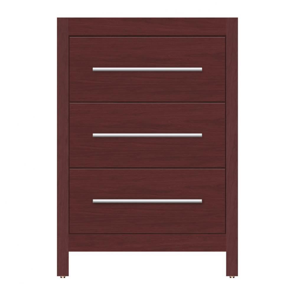 24 X 21 X 34.5 Belltown Vanity Tiered Miter Dk Cherry 3 Drw