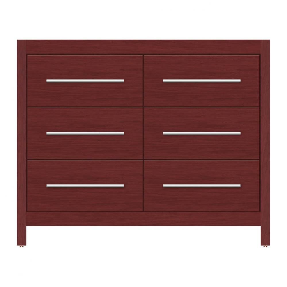 42 X 21 X 34.5 Belltown Vanity Tiered Miter Dk Cherry 6 Drw