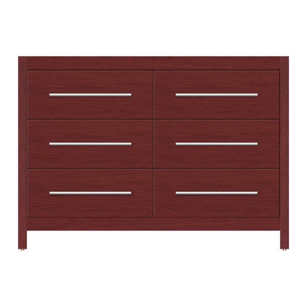 48 X 21 X 34.5 Belltown Vanity Tiered Miter Dk Cherry 6 Drw