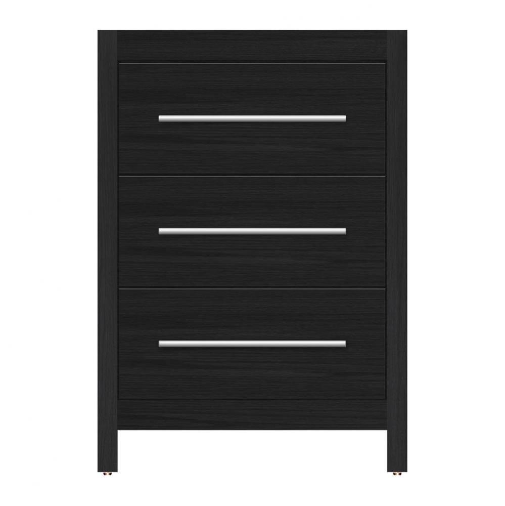 24 X 21 X 34.5 Belltown Vanity Tiered Miter Midnight Oak 3 Drw