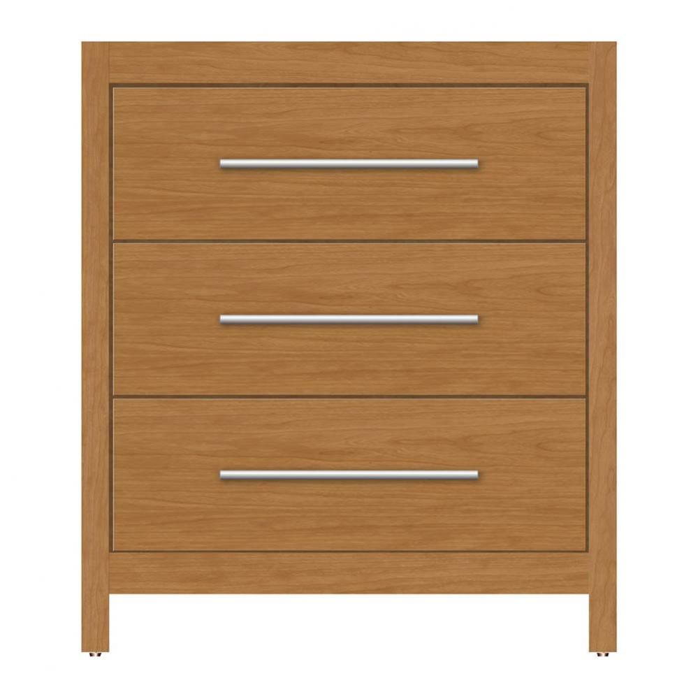 30 X 21 X 34.5 Belltown Vanity Tiered Miter Nat Cherry 3 Drw