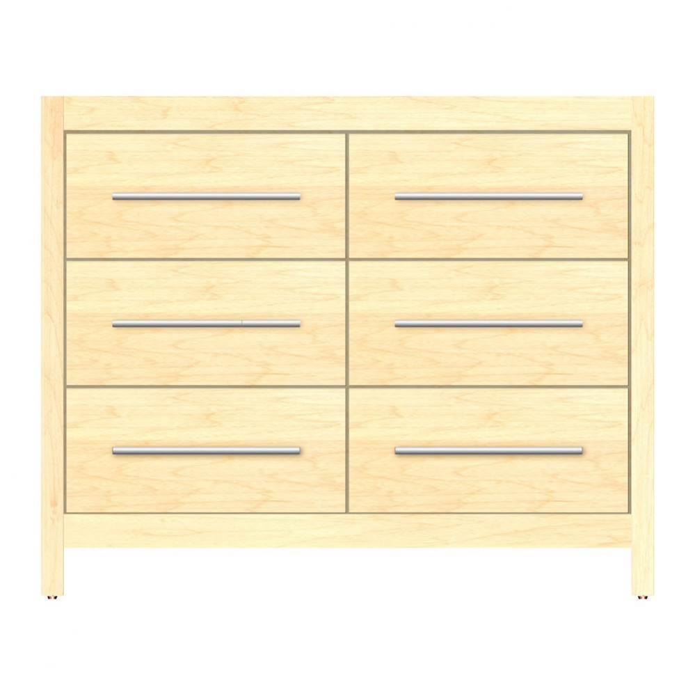 42 X 21 X 34.5 Belltown Vanity Tiered Miter Nat Maple 6 Drw