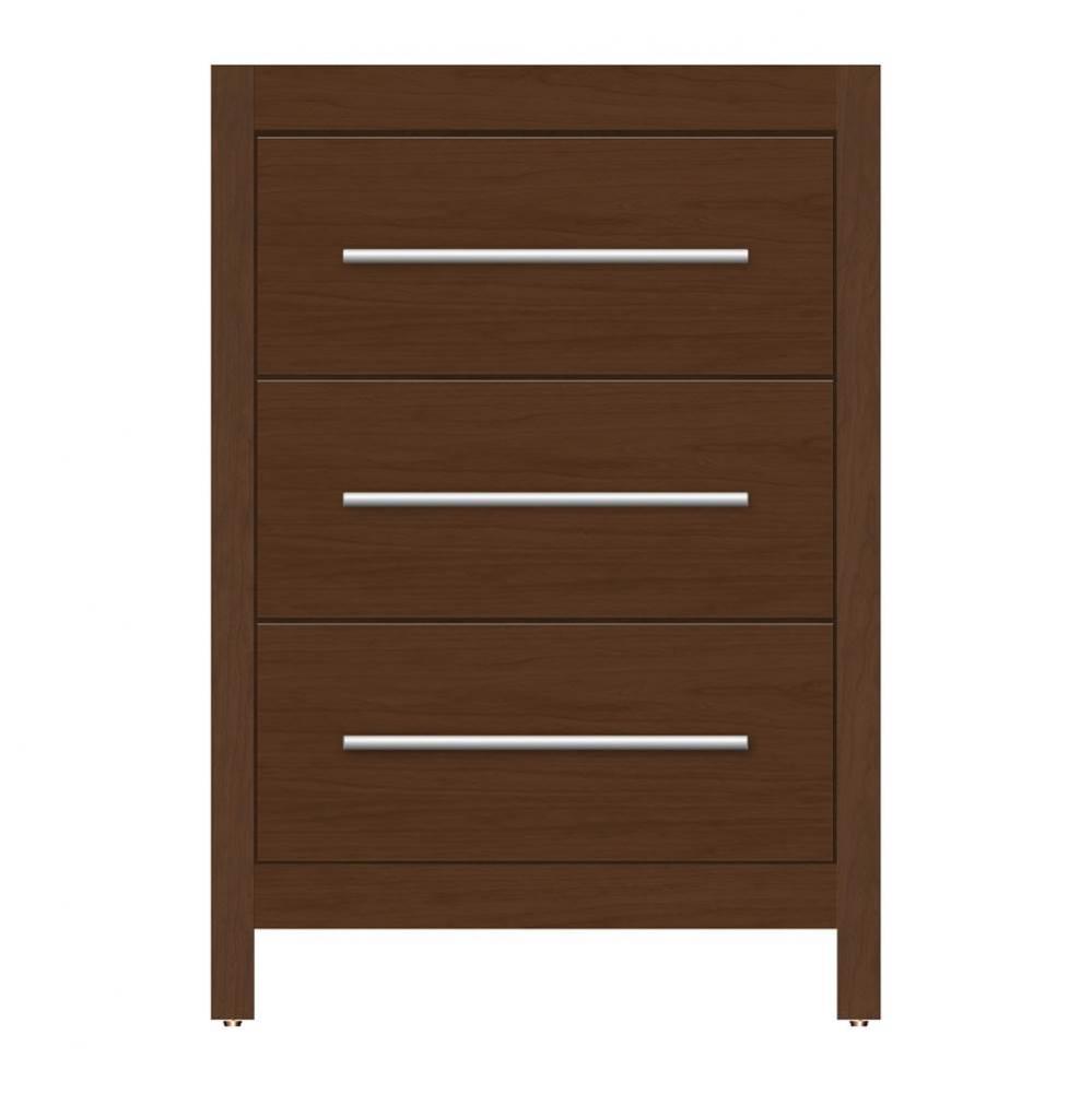 24 X 21 X 34.5 Belltown Vanity Tiered Miter Pecan Cherry 3 Drw