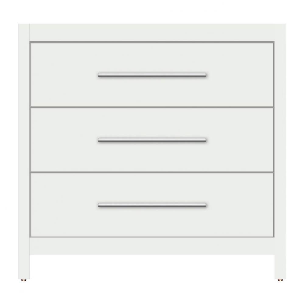 36 X 18.5 X 34.5 Belltown Vanity Tiered Miter Powder Grey 3 Drw