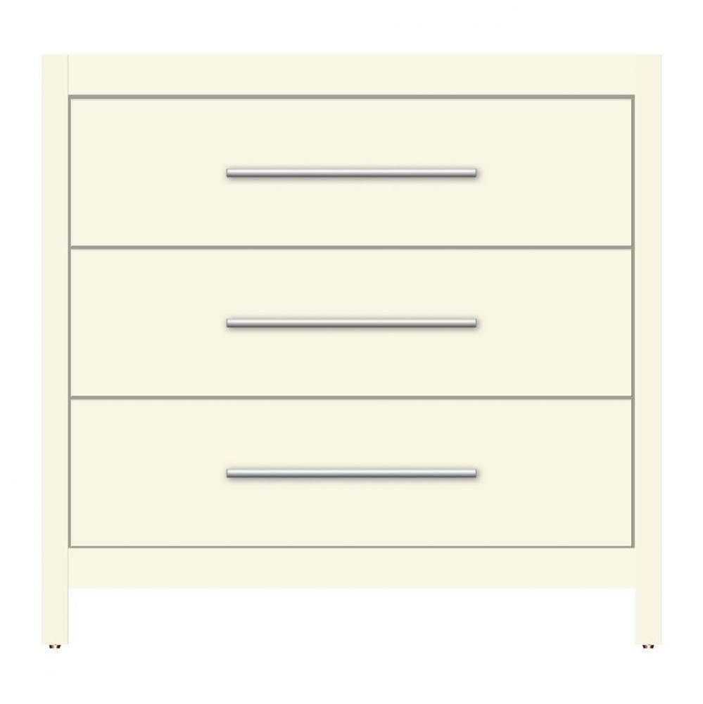 36 X 21 X 34.5 Belltown Vanity Tiered Miter Sat Biscuit 3 Drw