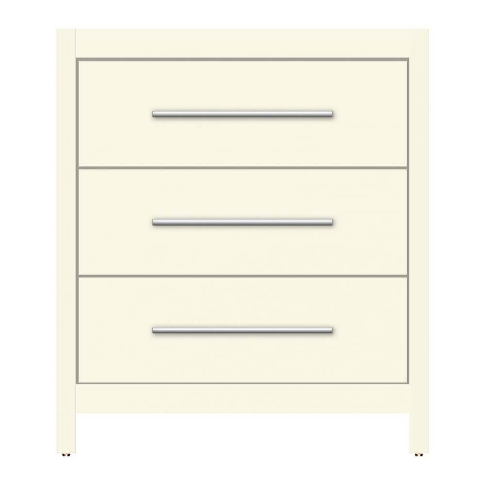30 X 18.5 X 34.5 Belltown Vanity Tiered Miter Sat Biscuit 3 Drw
