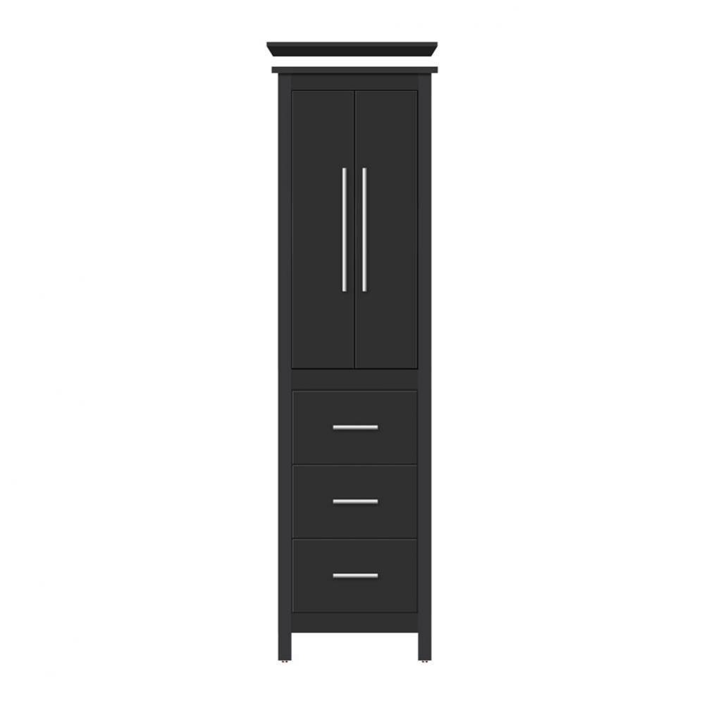 19.5 X 21 X 70 Belltown Linen Tiered Miter Sat Black