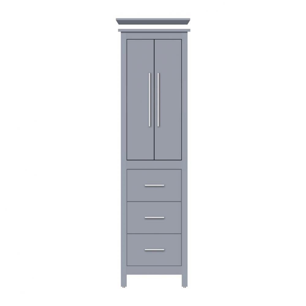 19.5 X 18.5 X 70 Belltown Linen Tiered Miter Sat Silver