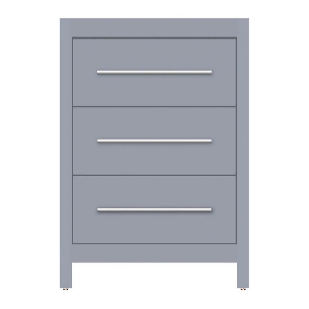 24 X 21 X 34.5 Belltown Vanity Tiered Miter Sat Silver 3 Drw