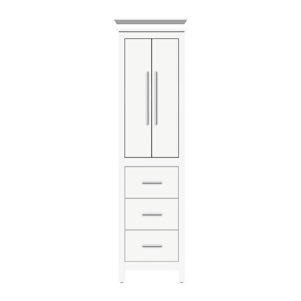 19.5 X 21 X 70 Belltown Linen Tiered Miter Sat White