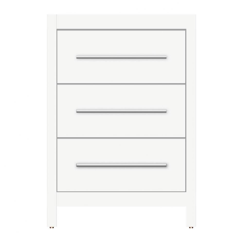 24 X 18.5 X 34.5 Belltown Vanity Tiered Miter Sat White 3 Drw