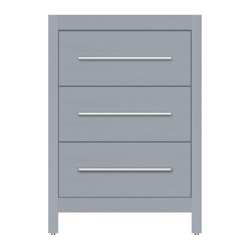 24 X 21 X 34.5 Belltown Vanity Tiered Miter Silver Oak 3 Drw