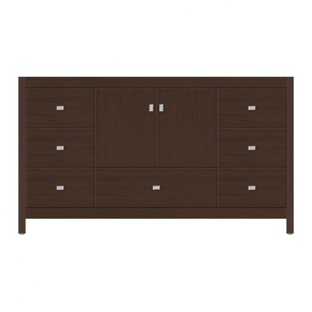 60 X 18.5 X 34.5 Alki Essence Vanity Tiered Miter Choc Oak Sb
