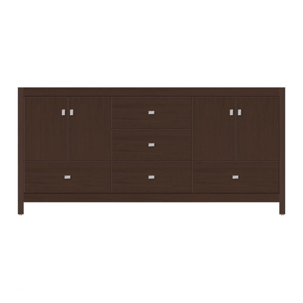 72 X 18.5 X 34.5 Alki Essence Vanity Tiered Miter Choc Oak Db