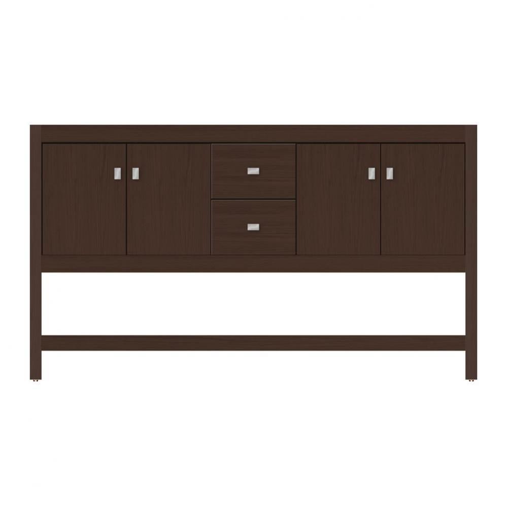 60 X 18.5 X 34.5 Alki Spa Vanity Tiered Miter Choc Oak Db