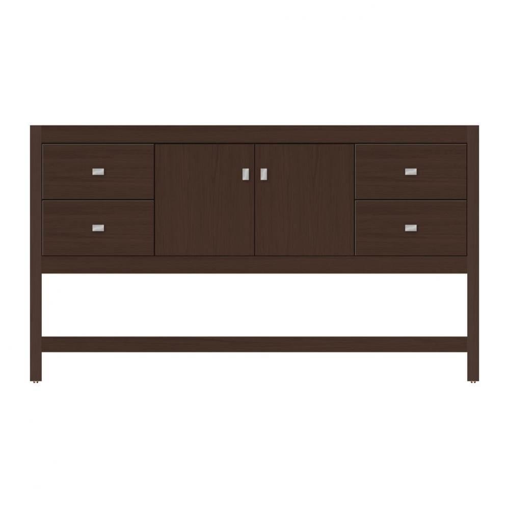 60 X 18.5 X 34.5 Alki Spa Vanity Tiered Miter Choc Oak Sb