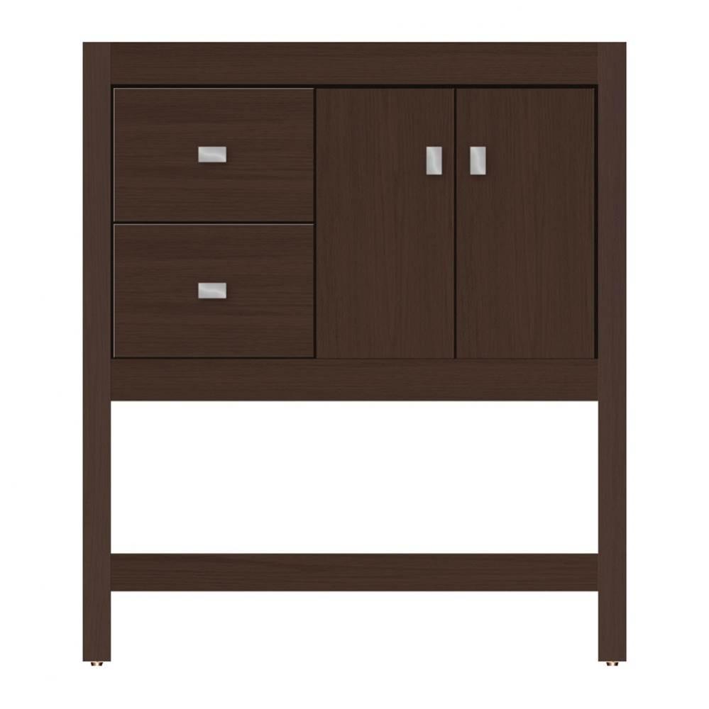 30 X 18.5 X 34.5 Alki Spa Vanity Tiered Miter Choc Oak Lh