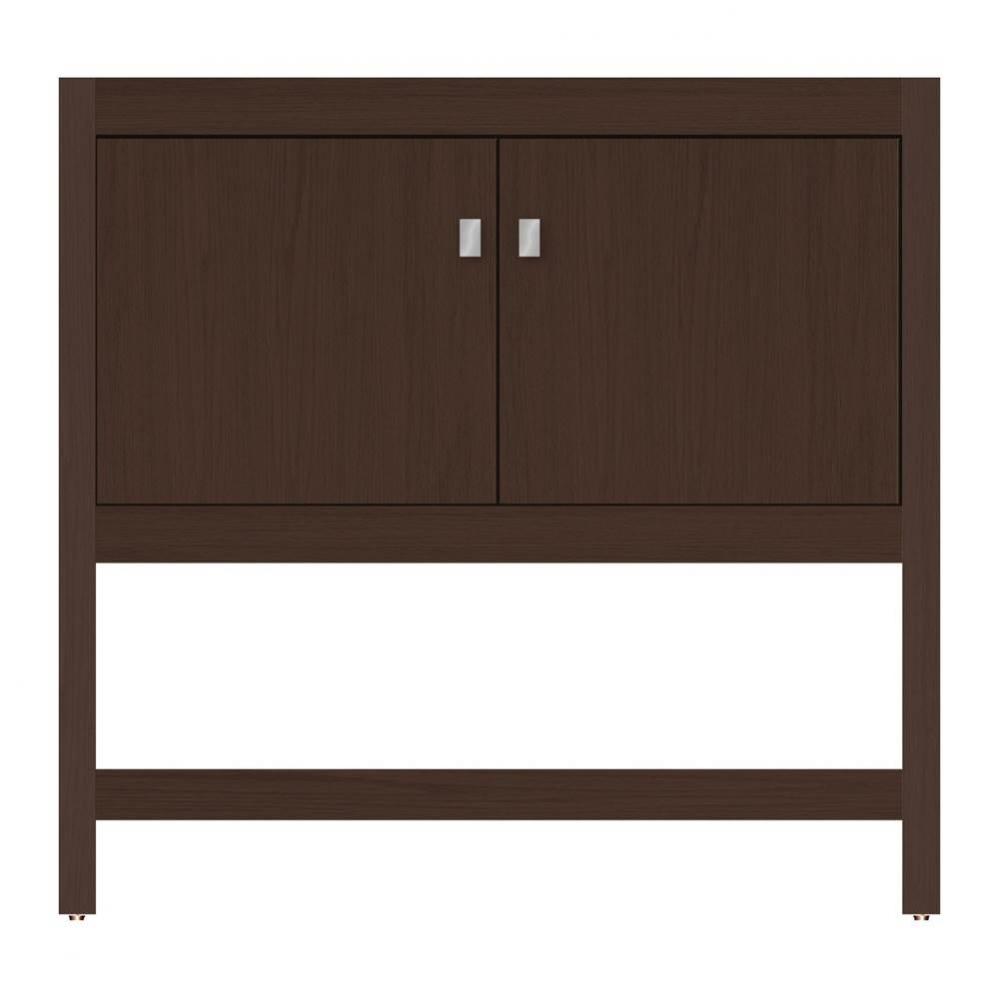 36 X 18.5 X 34.5 Alki Spa Vanity Tiered Miter Choc Oak Std