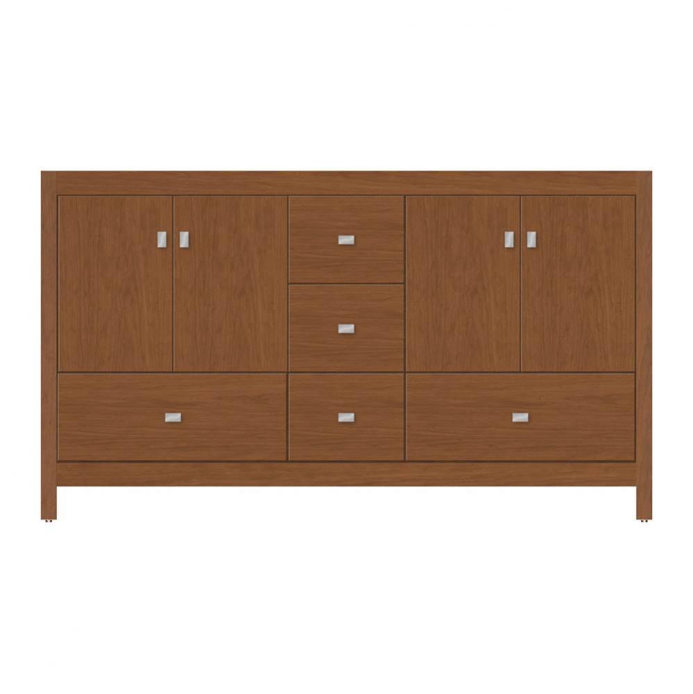 60 X 21 X 34.5 Alki Essence Vanity Tiered Miter Cinn Cherry Db