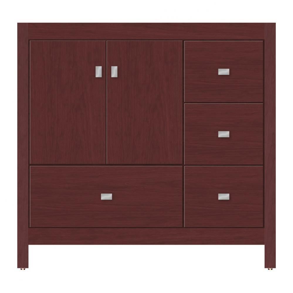 36 X 18.5 X 34.5 Alki Essence Vanity Tiered Miter Dk Cherry Rh